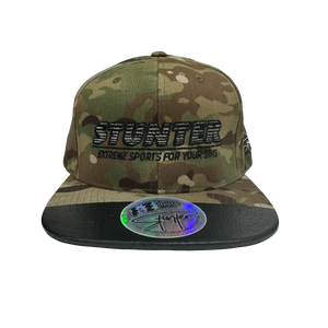 STUNTER WORLD "RED FLAG CONNOISSEUR" Silicone Brim Tip Snapback (Day Camo)