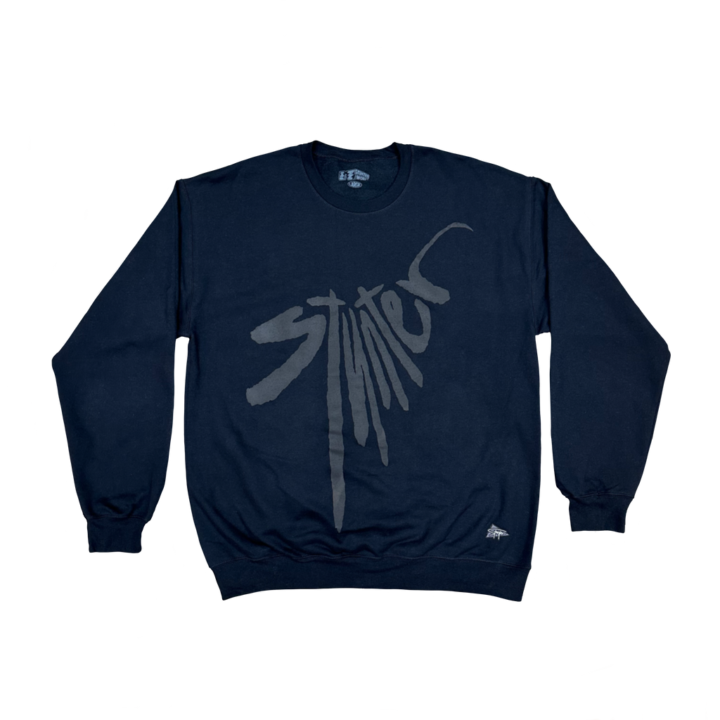 DISTORTION PUFF PRINT Crewneck Sweatshirt (Black)