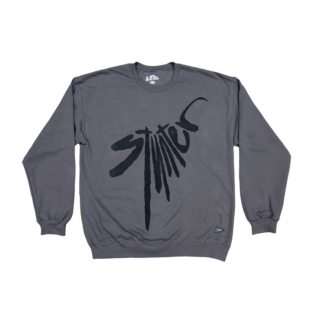 DISTORTION PUFF PRINT Crewneck Sweatshirt (Charcoal)