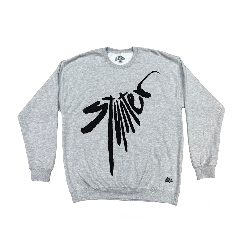 DISTORTION PUFF PRINT Crewneck Sweatshirt (Sports Gray)