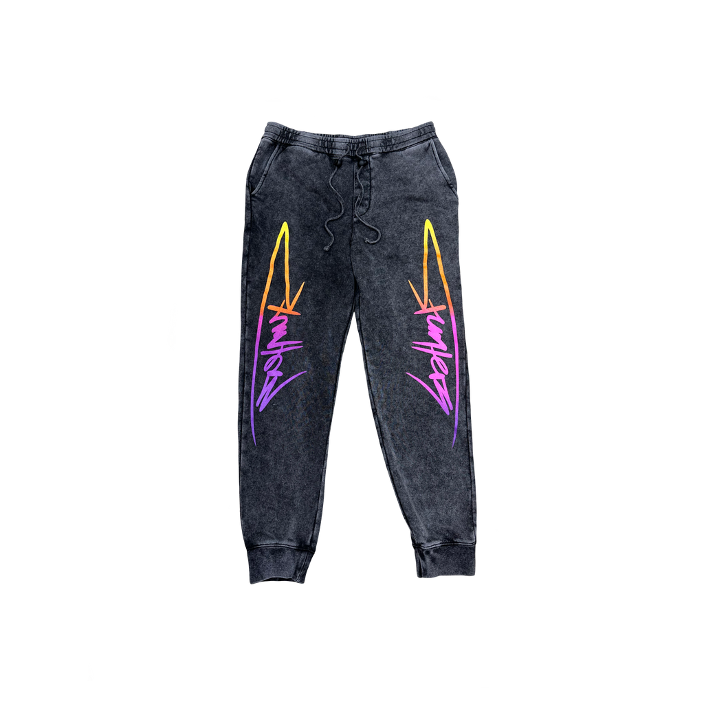 MEDELLIN SUNSET Black Acid Wash Sweat Pants