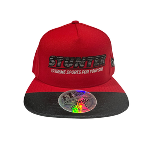 STUNTER WORLD "RED FLAG CONNOISSEUR" Silicone Brim Tip Snapback (Red)